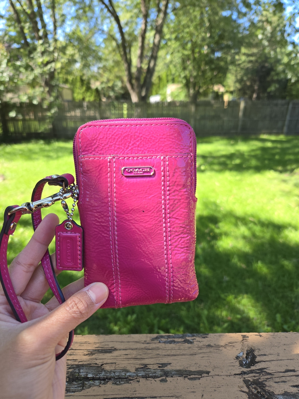 Coach Pink Patent Leather Wrislet